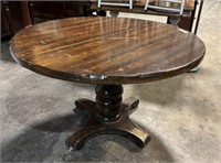 Late 20th Century Pine Round Pedestal Breakfast Ta