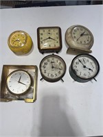 Lot of 6 vintage clocks