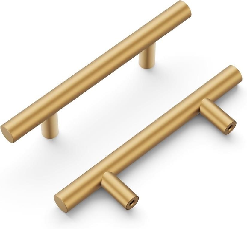 10 Pack  3 in Hole Center  Brushed Brass Handles