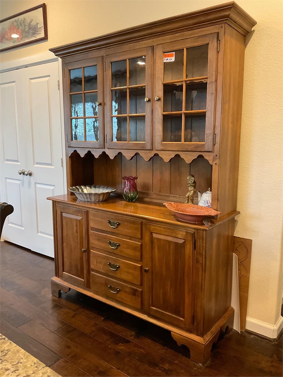Ethan Allen Maple Wood Large Display Cabinet