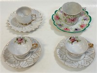 SWEET MINIATURE PORCELAIN TEA CUPS & SAUCERS