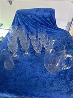 Glass pitcher & glasses