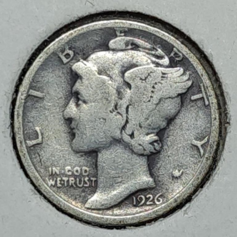 1926-D Mercury Silver Dime, Better Date