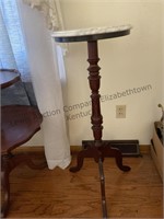 Tall Marble topped plant stand. Approximately