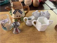 vintage teapot, Muppet, glass, milk, glass, etc.