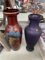 2 large home decor vases