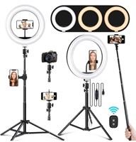 New Ring Light with Stand and Phone Holder, 10.2"