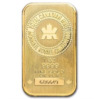 1oz Gold Bar Royal Ca Mint New Design In Assay