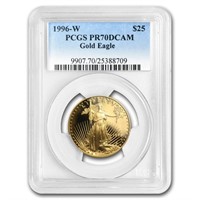 1996-w 1/2 Oz Proof American Gold Eagle Pr-70 Pcgs