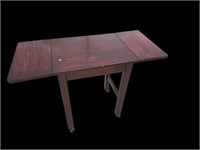 Rolling Drop-Leaf Side Table - Modern