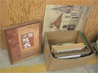 Box Of Assorted Wall Art Prints - Many Are Framed