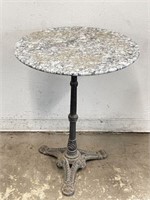 Vintage Table w/ Cast Iron Base and Marble Top