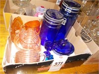 Carnival Glass, Pink Depression, Cobalt Blue