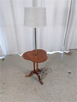Vintage Wooden Table w/ Lamp