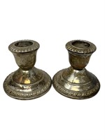 Empress Matching pair of sterling candle holders