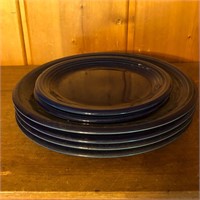 Lot of 6 Blue Dinner Plates