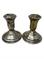 AMC Matching pair of sterling candle stick holders