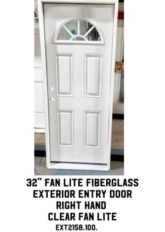 32" RH Fan Lite Fiberglass Ext. Entry Door