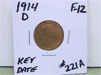 1914-D Lincoln Wheat Cent – F-12 (KEY DATE)