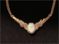 Sterling G/S Opal Necklace 18"