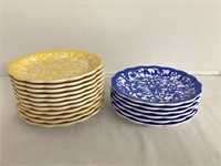 17 Blue and Yellow Pioneer Woman Melamine Plates