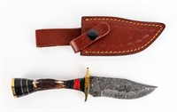 Knife Hand Made Custom Knife W/Damascus Blade