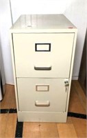 Metal Two Drawer File Cabinet with Key