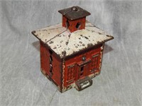 CAST IRON RED  Cupola PIGGY BANK~ J & E STEVENS