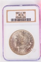 Coin 1883-O  Morgan Silver Dollar NGC  MS64