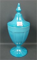 N'Wood Jade Blue #659 1/2 lb Paneled Candy Jar.