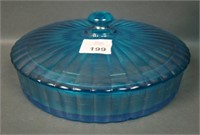 N'Wood Blue #691 Ribbed Almond Dish.