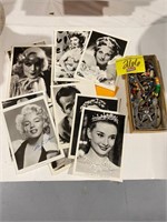 ANTIQUE MOVIE STAR HEADSHOTS, FLAT OF COSTUME