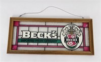 Becks Beer Stained Glass Bar Sign