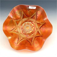 Dugan Peach Opal Ski Star Ruffled Bowl