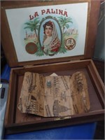 Wood cigar box  and rotring tool