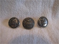 3 Vintage Buttons 2 Scovill Mfg & 1 N.S. Meyer Inc