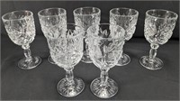 (7) Crystal Wine Glasses