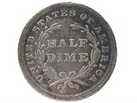 1837 Seated Half Dime, Small Date