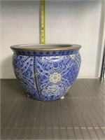 12" Across China painted pot