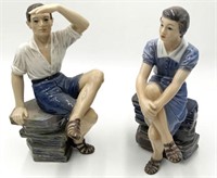 Pair of DJ Copenhagen Man & Woman Figurines.