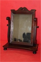 Antique Shaving Mirror w/ scroll cut top