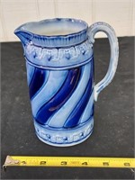 CHARLES ALLERTON antique flo blue cobalt pitcher