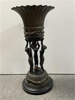 Bronze Urn Planter w/ 3 Muses Base, 20" h.