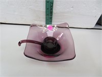 Vintage Purple Glass Sauce Bowl with Ladle