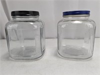 Anchor Hocking Glass Square Jar Duo