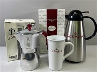 Gevalia Thermal Server & Mugs; Bialetti Dama Coffe