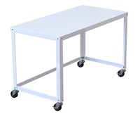 48" Mobile Metal Desk-White