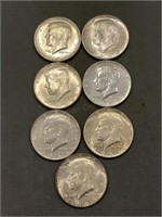 7x The Bid 1964 Silver Half Dollars