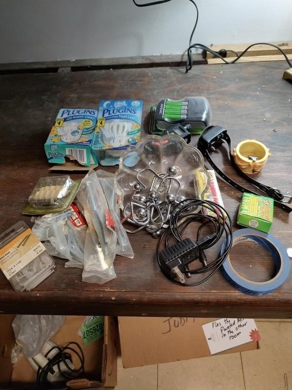 Box Lot; Hardware, Plug ins, Dog Collar etc