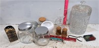 Glass Canister, Misc Small Bowls, Wide Mouth Jars